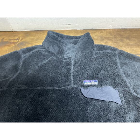 Patagonia Women's Re-Tool Snap-T Pullover Large Black Soft Fleece - Picture 4 of 14